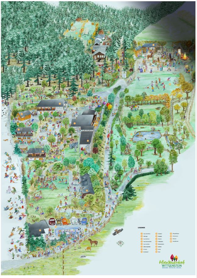 Abenteuerdorf Wittgenstein Wimmelbild-Poster